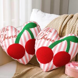 Cherry Heart Throw Pillow Set (2 Pcs)